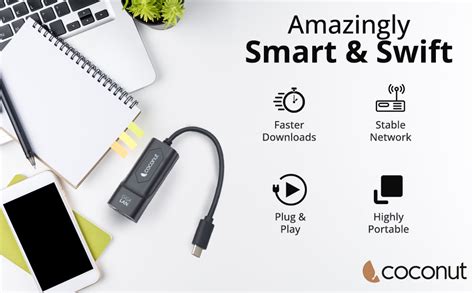 GLP02 Type C to Giga LAN, Plastic Body, RJ45 to 1000Mbps