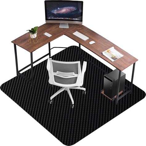 Amazon.com: 63 x 51 Inches Office Chair Mat for Hardwood Floor - Black ...