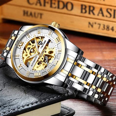 Sweetbless Men's Gold Skeleton Self-Winding Mechanical India | Ubuy