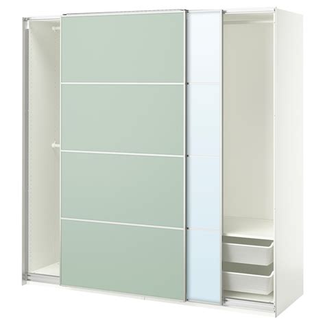 PAX / MEHAMN/AULI wardrobe with sliding doors, white double sided/light ...