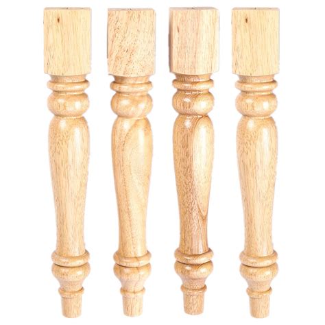 Lehom Wood Furniture Legs 4 Pack 14 inch Wood Table Legs Varnish Coated ...