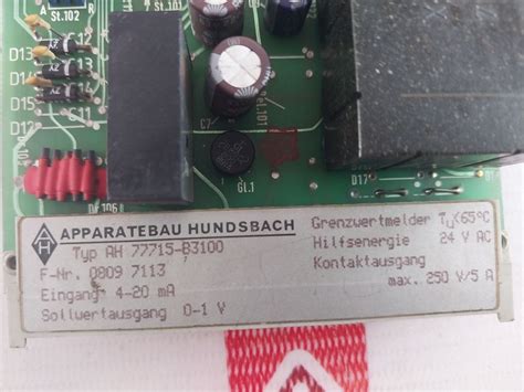 Apparatebau Hundsbach Ah 77715-b3100 Limit Value Detector 4-20 Ma ...