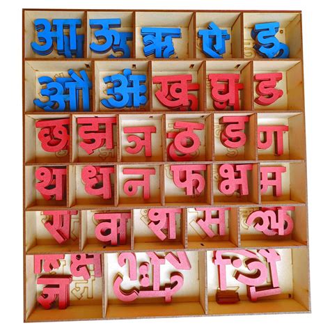 Buy Wooden Montessori Preschool Movable Hindi Letters with Wooden ...