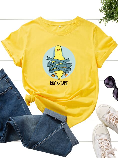 Duck Tape Graphic Short Sleeve Tee in Yellow M | Soulmiacollection ...