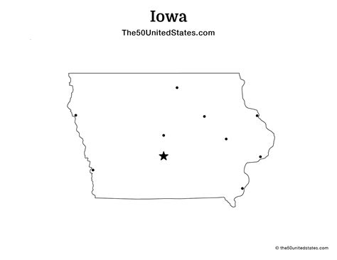 Free Printable State Map of Iowa with Cities (Labeled) | The 50 United States: US State ...