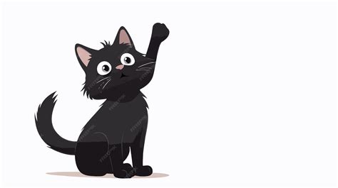 Premium Vector | A black cat with a white background