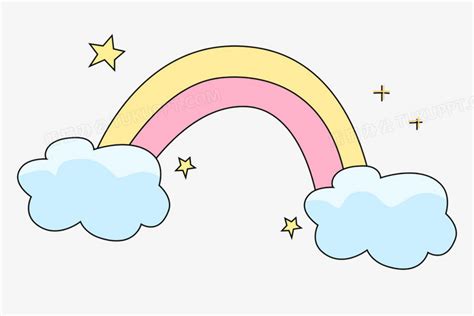可爱卡通手绘彩虹云朵装饰元素PNG图片素材下载_彩虹PNG_熊猫办公