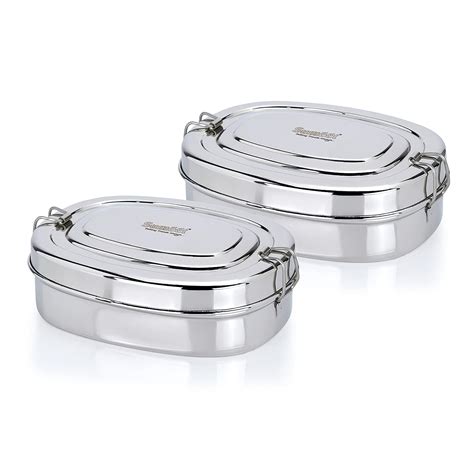 Buy Sumeet Stainless Steel Rectangle Lunch Box/Tiffin with 2 ...