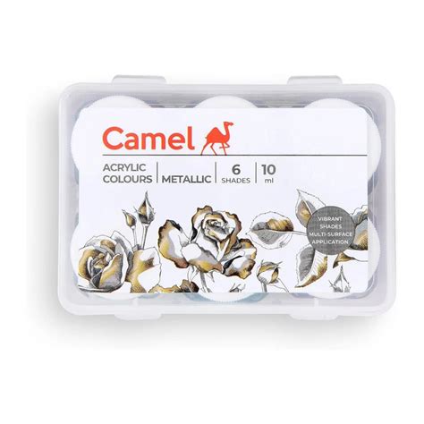 Camel Acrylic Colours Metallic | 6 shades X 10 ml – PAPERQUIRKS STATIONERY