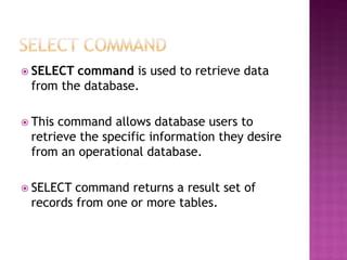 Image result for SQL Data Manipulation Language Commands