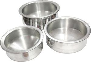 NAAYAGI - SET OT 3 MULTI SIZE / ALUMINIUM CURRY CHATTY / COOKING POT ...