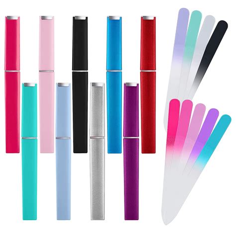 Buy 9 Pack Glass Nail File with Case, Crystal Glass Nail File Beauty ...