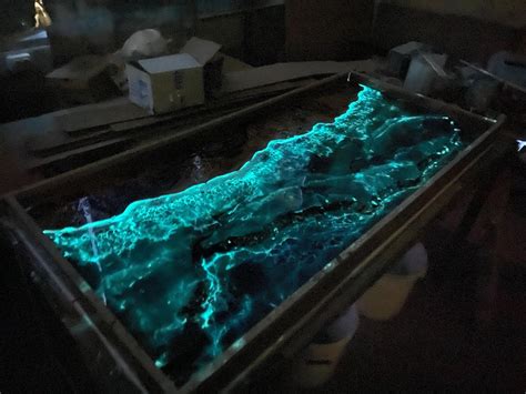 Epoxy Resin Table + Fluorescent, Epoxy Resin Art Table, Ocean Wave Dine ...