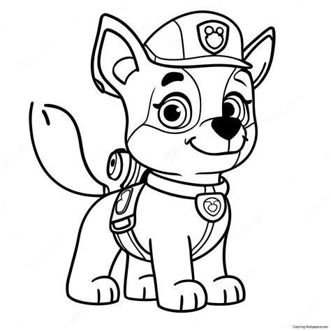 Paw Patrol Tracker Coloring Page