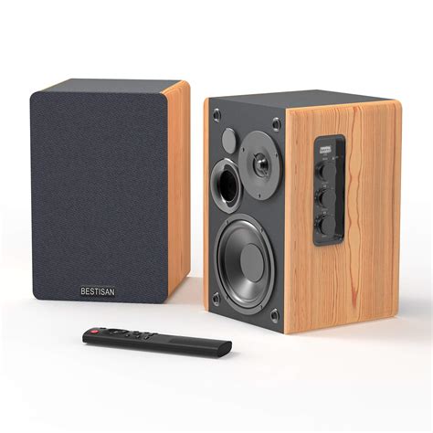 Bookshelf Speakers, BESTISAN Powered Bluetooth Bookshelf Speakers ...