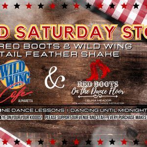 Second Saturday Stomp: Red Boots and Wild Wings Cafe Tail Feather Shake ...