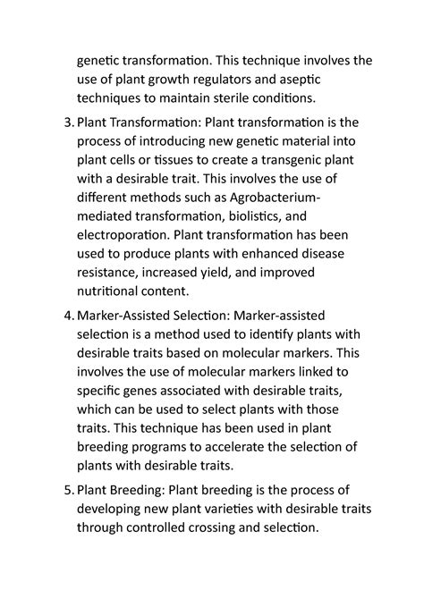 Plant Biotechnology 2 - genetic transformation. This technique involves ...