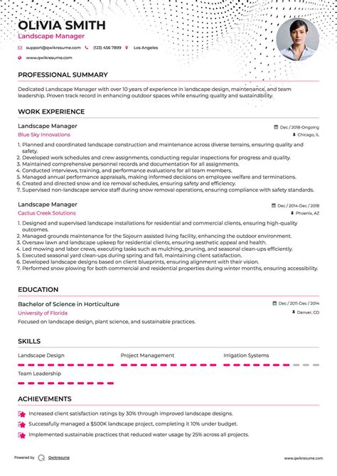 10+ Landscape Manager Resume Samples & Templates for 2025