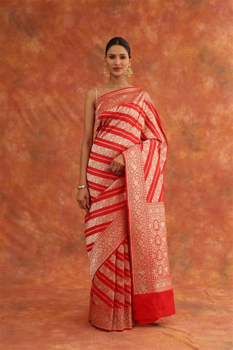 Rose Handwoven Saree – Neitri Banarasi