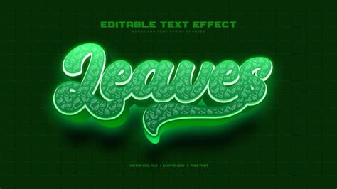 Green leaves text effect | Free Vector