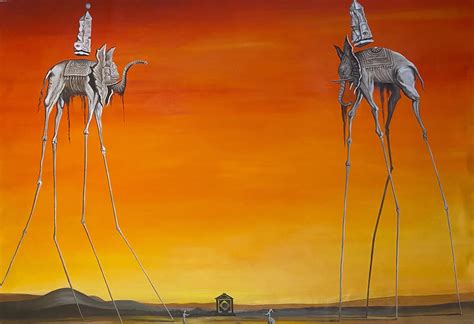 Salvador Dali the Elephants, Oil Painting Reproduction, Surreal Home ...