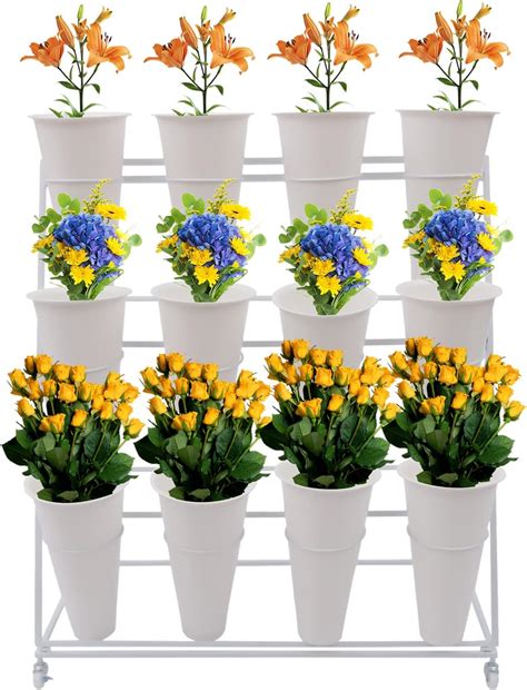 Amazon.com : Flower Display Stands with 12 Buckets, Flower Buckets for ...