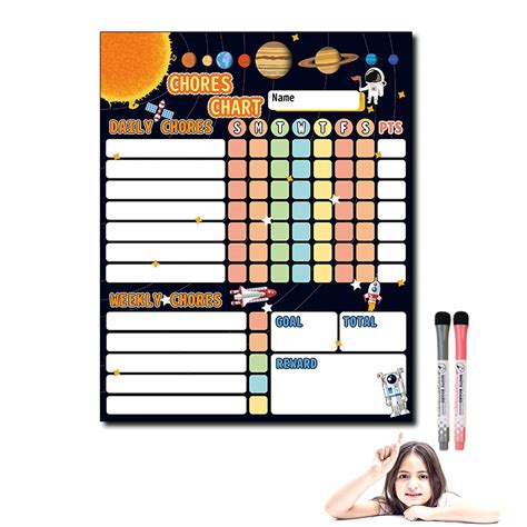 Buy TIANTIAN Dry Erase Behavior & Chore Chart Magnetic, Reusable Reward ...