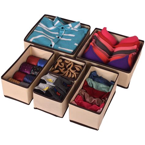 OCEANEVO Set of 6 Foldable Wardrobe Closet Organizer for Clothes ...