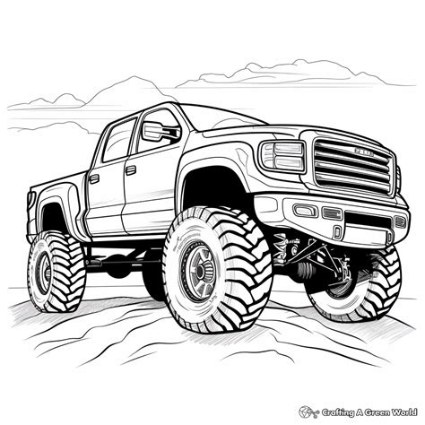 Lifted Truck Coloring Pages - Free & Printable!