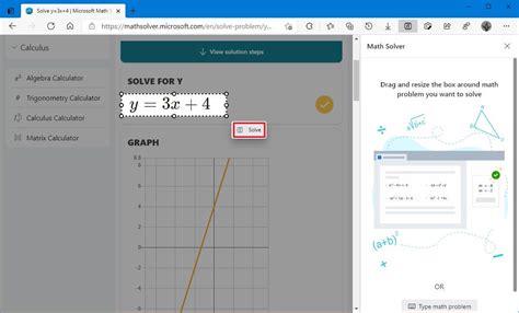 Image result for How to Use Math Solver in Edge