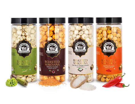 Wonderland Foods 400g (100g X 4) Roasted & Flavoured Makhana (Foxnut ...