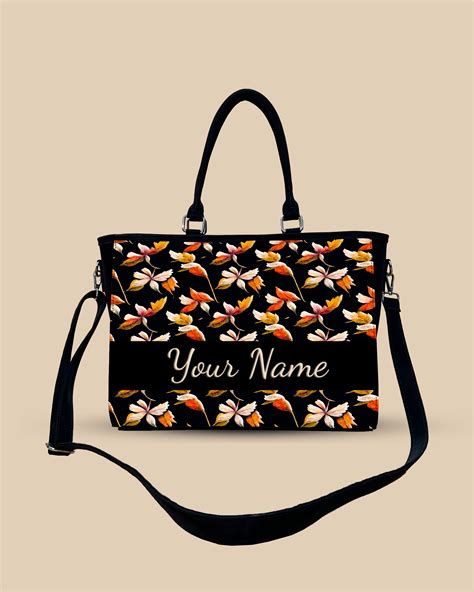 Buy Watercolor Autumn Leaves Pattern Personalized Tote Bag - Invoguishindia