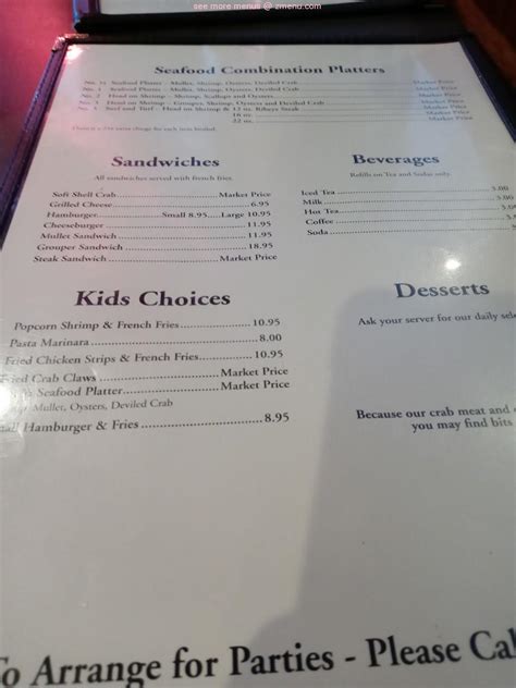 Online Menu of Angelo's Seafood Restaurant Restaurant, Panacea, Florida ...