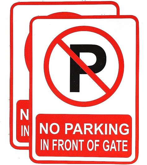 eSplanade No Parking in Front of Gate Sign Red & White Sticker Decal ...