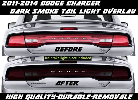 Dark Smoke Overlay Tint smoked for 2011 2012 2013 2014 Dodge Charger ...