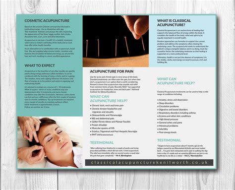 Upmarket, Elegant, Alternative Medicine Flyer Design for Classical Acupuncture Kenilworth by uk ...