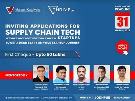 Marwari Catalysts invites Supply Chain Tech startups for its ...