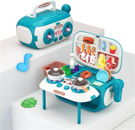 Buy 2 in 1 Stereo Kitchen Play Set with Bluetooth Microphone- Kitchen ...