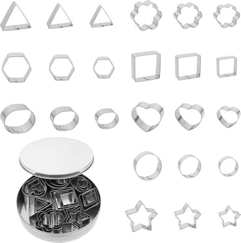Amazon.com: 24Pcs Mini Cookie Cutter Set with Box, Metal Cookie Cutters ...