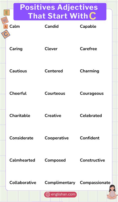 Positive Adjectives That Start With C for People and Personality