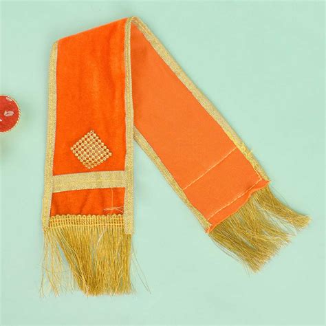 Buy Orange Devotional Patka/Duppata/Angvastra | Satvikstore.in ...