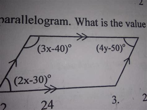 The diagram shows a parallelogram. What is the value of y - Brainly.in