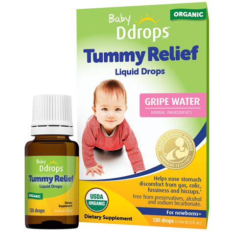 Baby Ddrops Gripe Water for Babies, Liquid Organic Tummy Relief Drops ...