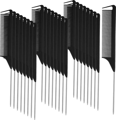 Amazon.com : 6 Pieces Rat Tail Comb Fiber Teasing Combs Rat Tail ...