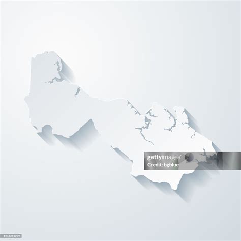 Westmoreland County Virginia Map With Paper Cut Effect On Blank ...