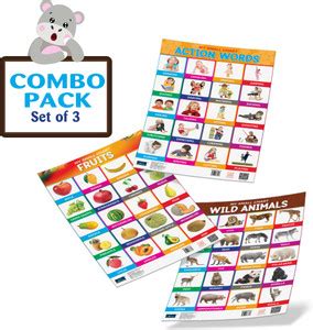 Bookford Publications My small chart Fruits, Wild Animals & Action ...