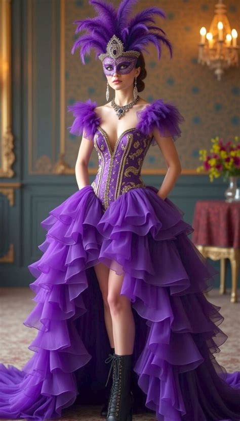 Fantasy Exaggerated and Vibrant Masquerade Dress in 2024 | Purple prom ...