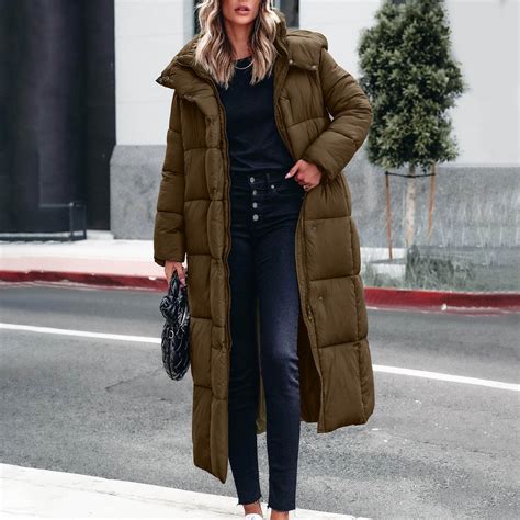 Fartey Women's Winter Long Puffer Coats Loose Casual Full Zip Thickened ...