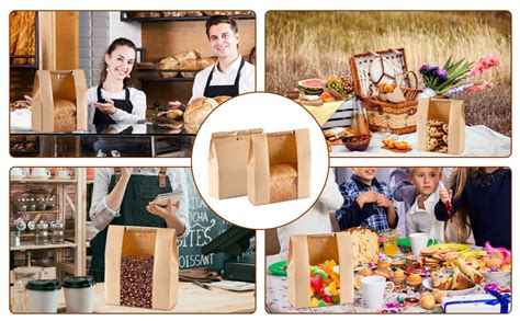 Buy Neouth 25 Pieces Paper Bread Bags, Large Bakery Sourdough Bread ...