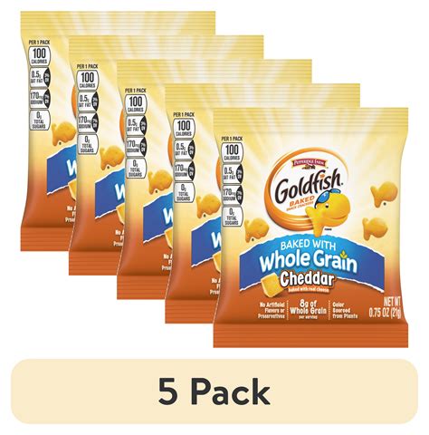 (5 pack) Pepperidge Farm Goldfish Baked with Whole Grain Cheddar ...